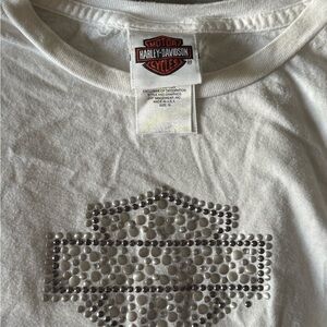 Harley-Davidson White and Black Graphic T-Shirt